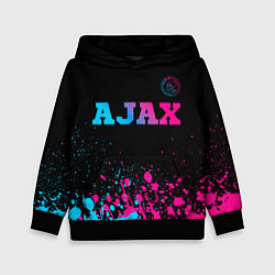 Толстовка-худи детская Ajax - neon gradient посередине, цвет: 3D-черный