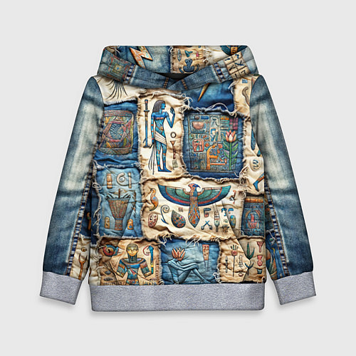 Детская толстовка Пэчворк из Египетских мотивов / 3D-Меланж – фото 1