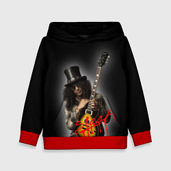 Толстовка-худи детская Slash музыкант группы Guns N Roses, цвет: 3D-красный