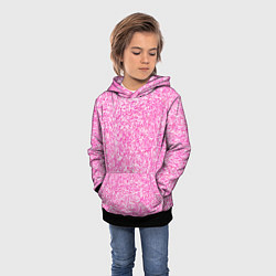 Толстовка-худи детская Светло-розовый текстура напыление, цвет: 3D-черный — фото 2