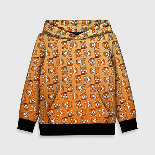 Детская толстовка Паттерн из милых лисят / 3D-Черный – фото 1