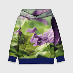 Детская толстовка Геометрический пейзаж фиолетовый и зеленый
