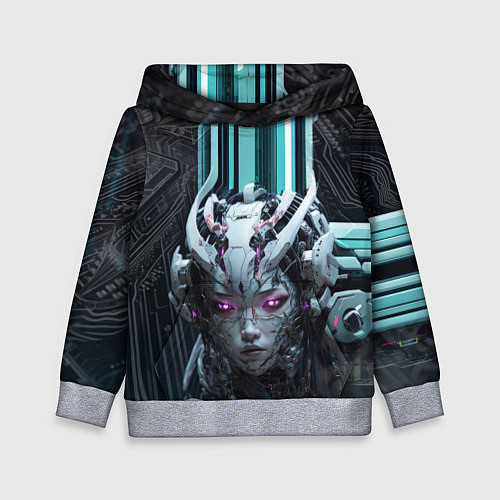 Детская толстовка Девушка-андроид с ИИ / 3D-Меланж – фото 1