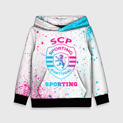 Толстовка-худи детская Sporting neon gradient style, цвет: 3D-черный