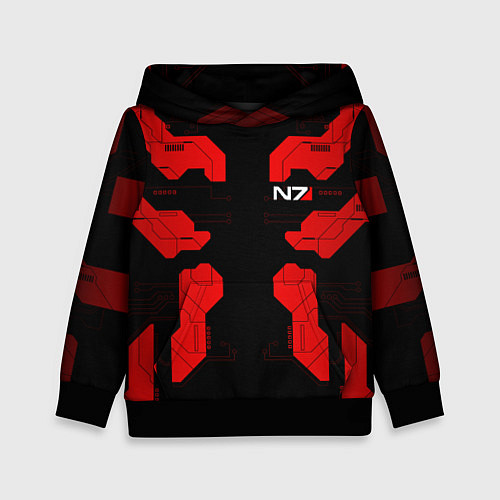 Детская толстовка Mass Effect - Red armor / 3D-Черный – фото 1