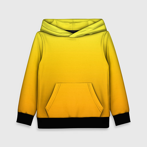 Детская толстовка Градиент насыщенный жёлтый / 3D-Черный – фото 1