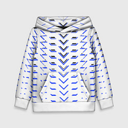 Детская толстовка Чёрные и синие полосы на белом фоне
