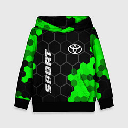 Толстовка-худи детская Toyota green sport hexagon, цвет: 3D-черный