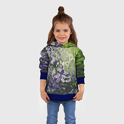 Толстовка-худи детская Абстрактный эффект ржавчины, цвет: 3D-синий — фото 2