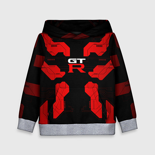 Детская толстовка Nissan GTR - Cyber red / 3D-Меланж – фото 1