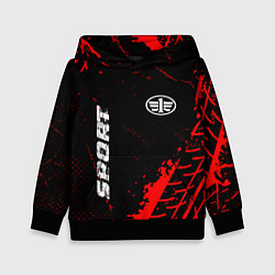 Толстовка-худи детская FAW red sport tires, цвет: 3D-черный