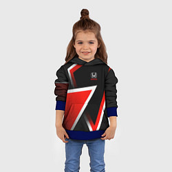 Толстовка-худи детская Honda - красные треугольники, цвет: 3D-синий — фото 2