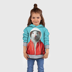Толстовка-худи детская Крыс в балахоне, цвет: 3D-меланж — фото 2