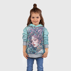 Толстовка-худи детская Морская русалка, цвет: 3D-меланж — фото 2