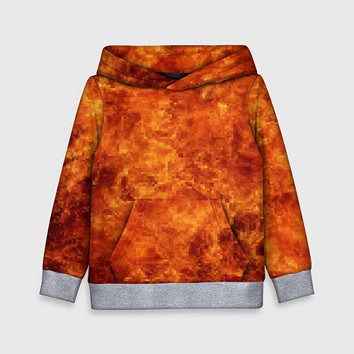 Детская толстовка Пламя 8бит текстура / 3D-Меланж – фото 1