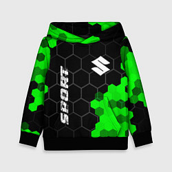Детская толстовка Suzuki green sport hexagon