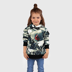 Толстовка-худи детская День победы 9 мая и силуэты кадров с фронта, цвет: 3D-черный — фото 2