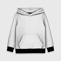 Толстовка-худи детская Белый в чёрный маленький горошек, цвет: 3D-черный