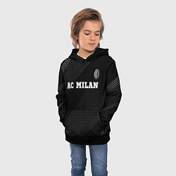 Толстовка-худи детская AC Milan sport на темном фоне посередине, цвет: 3D-черный — фото 2