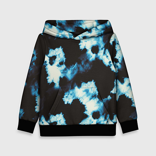 Детская толстовка Чёрно синий тай дай / 3D-Черный – фото 1