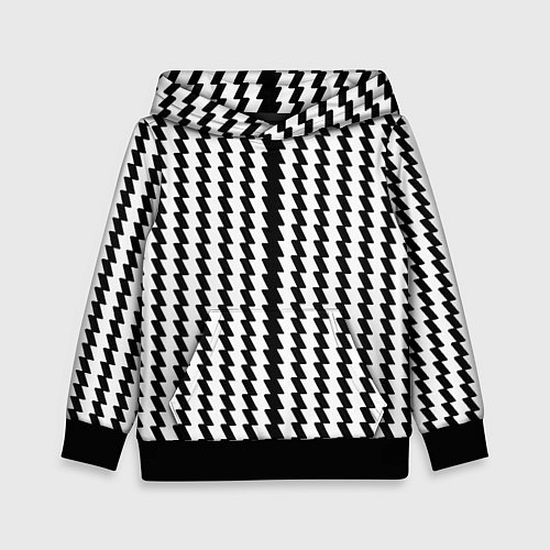 Детская толстовка Чёрно-белые вертикальные полосы / 3D-Черный – фото 1