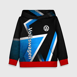 Толстовка-худи детская Volkswagen - бело-синий треугольник, цвет: 3D-красный