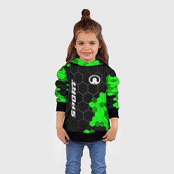 Толстовка-худи детская Great Wall green sport hexagon, цвет: 3D-черный — фото 2