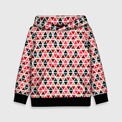 Детская толстовка Бирюзово-розовый геометричный треугольники