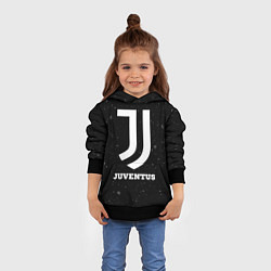 Толстовка-худи детская Juventus sport на темном фоне, цвет: 3D-черный — фото 2