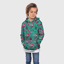 Толстовка-худи детская Паттерн объемные волки, цвет: 3D-белый — фото 2