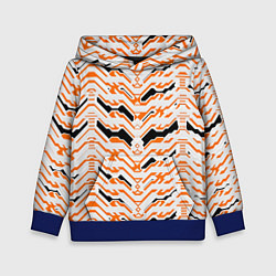 Детская толстовка Агрессивный бело-оранжевый паттерн