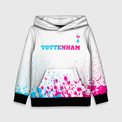 Толстовка-худи детская Tottenham neon gradient style посередине, цвет: 3D-черный