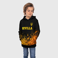 Толстовка-худи детская Sevilla - gold gradient посередине, цвет: 3D-черный — фото 2