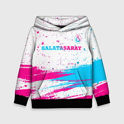 Толстовка-худи детская Galatasaray neon gradient style посередине, цвет: 3D-черный
