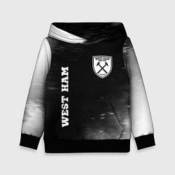 Толстовка-худи детская West Ham sport на темном фоне вертикально, цвет: 3D-черный