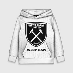 Толстовка-худи детская West Ham sport на светлом фоне, цвет: 3D-белый