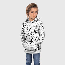 Толстовка-худи детская Черные пятна, цвет: 3D-белый — фото 2
