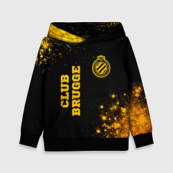 Толстовка-худи детская Club Brugge - gold gradient вертикально, цвет: 3D-черный