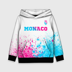 Толстовка-худи детская Monaco neon gradient style посередине, цвет: 3D-черный