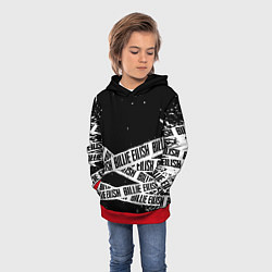 Толстовка-худи детская Billie Eilish steel music eng, цвет: 3D-красный — фото 2