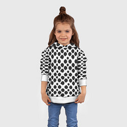 Толстовка-худи детская Гороховый тренд черный на белом фоне, цвет: 3D-белый — фото 2