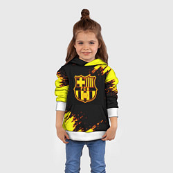 Толстовка-худи детская Barcelona огненные краски лого, цвет: 3D-белый — фото 2