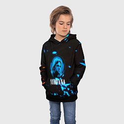 Толстовка-худи детская Nirvana рок бенд краски, цвет: 3D-черный — фото 2