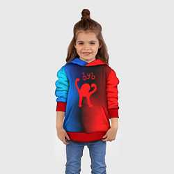 Толстовка-худи детская Ъуь кот мем, цвет: 3D-красный — фото 2
