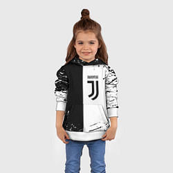 Толстовка-худи детская Juventus краски текстура спорт, цвет: 3D-белый — фото 2