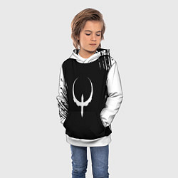 Толстовка-худи детская Quake штрихи красок, цвет: 3D-белый — фото 2