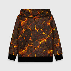 Толстовка-худи детская Элементаль магмы текстура, цвет: 3D-черный