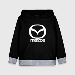 Толстовка-худи детская Mazda logo white, цвет: 3D-меланж