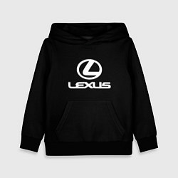 Толстовка-худи детская Lexus white logo, цвет: 3D-черный