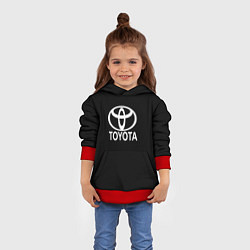 Толстовка-худи детская Toyota white logo, цвет: 3D-красный — фото 2